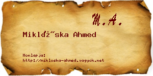 Miklóska Ahmed névjegykártya